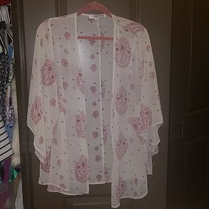 3/$20 Boho sheer print pattern jacket cover up